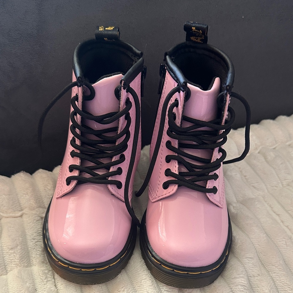 Dr.Martens 1460 Pink Patent Zip-Up Toddler Boots